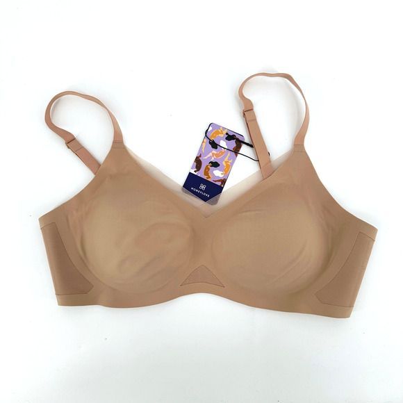 Honeylove Womens Crossover Wireless Bra Size XL Tan Padded Comfort Adjustable - Picture 1 of 4